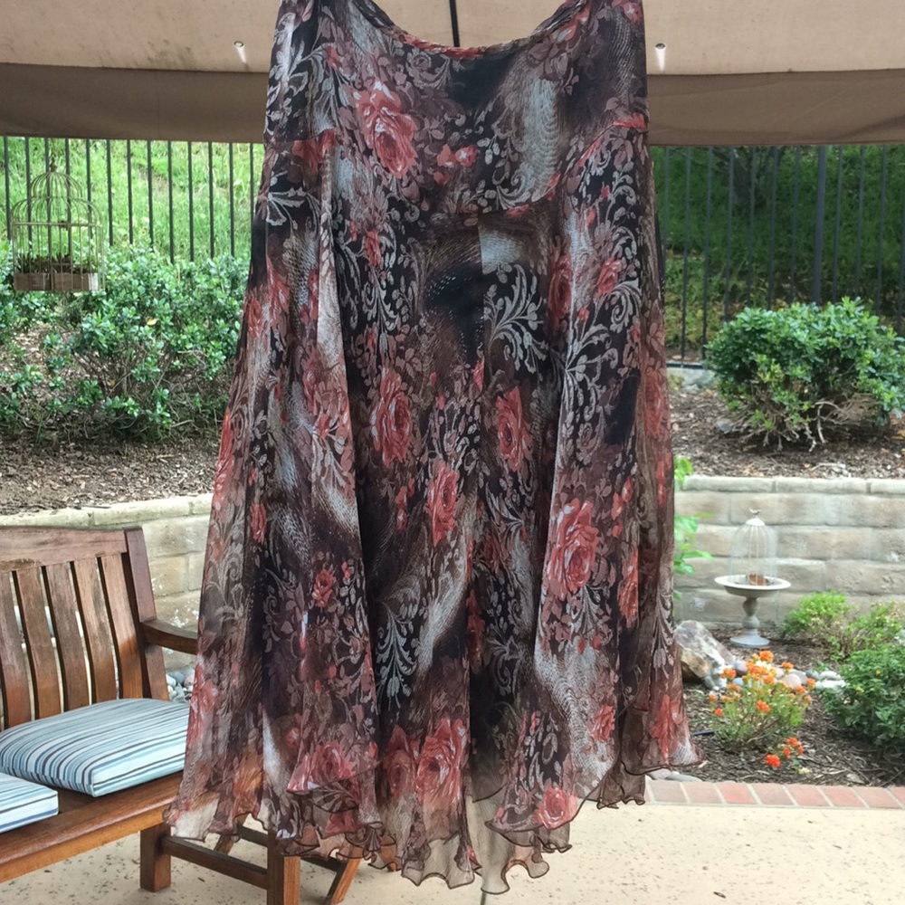 Karen Kane Floral Chiffon Skirt